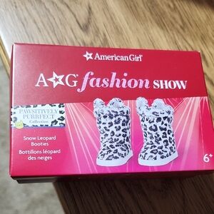 American Girl 18" doll Snow Leopard Booties Boots cat paw print NEW